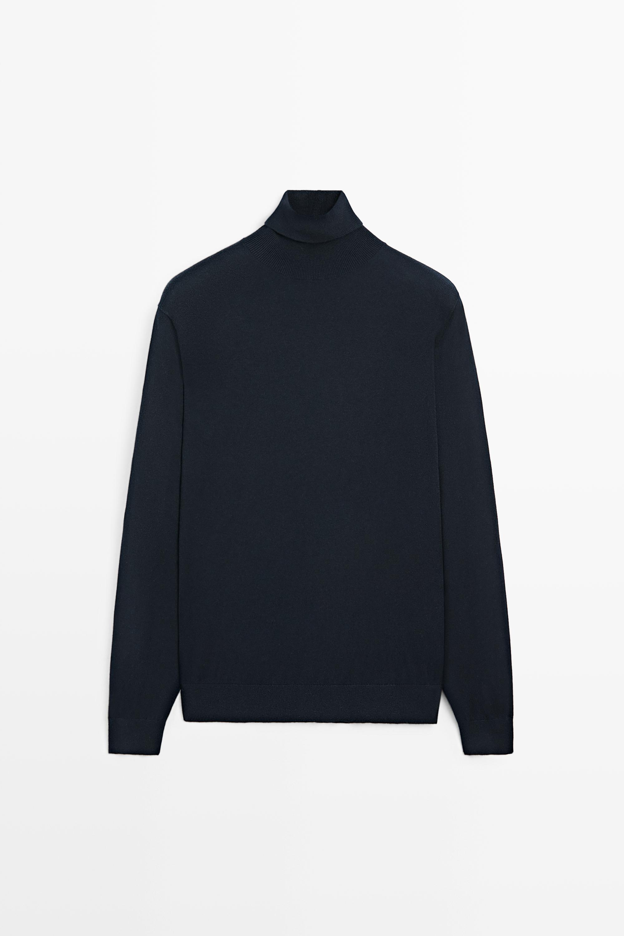 Pull en maille à col montant coton mélangé